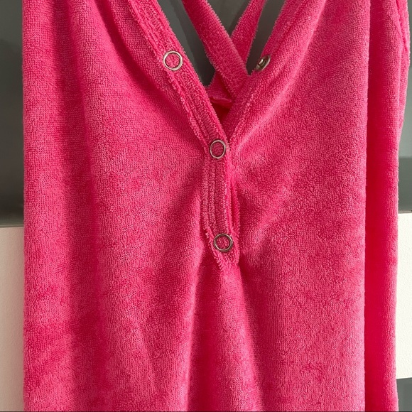 Pink terry cloth mini dress - Picture 2 of 5